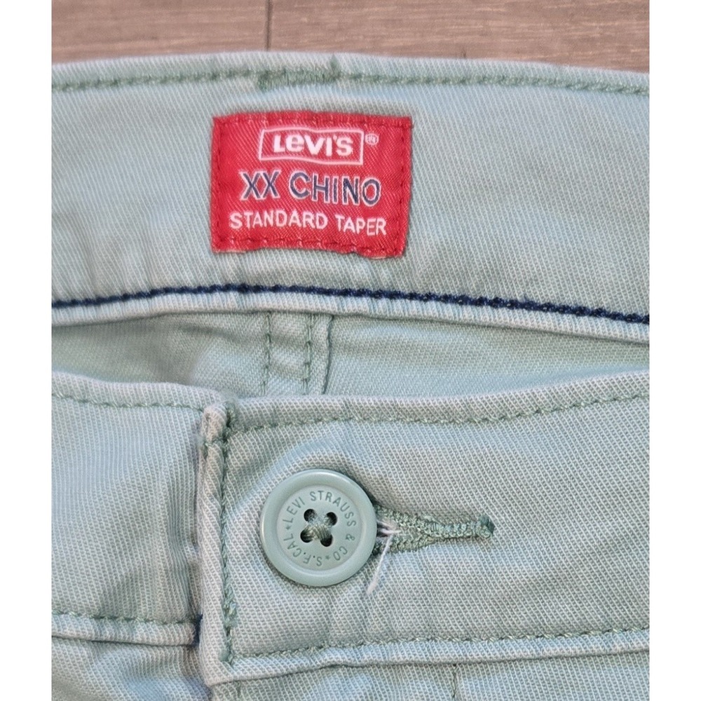 Levis XX Chino Pants Men 38X32 Mint Green Standard Taper Casual Red Tab Stretch - Picture 6 of 14